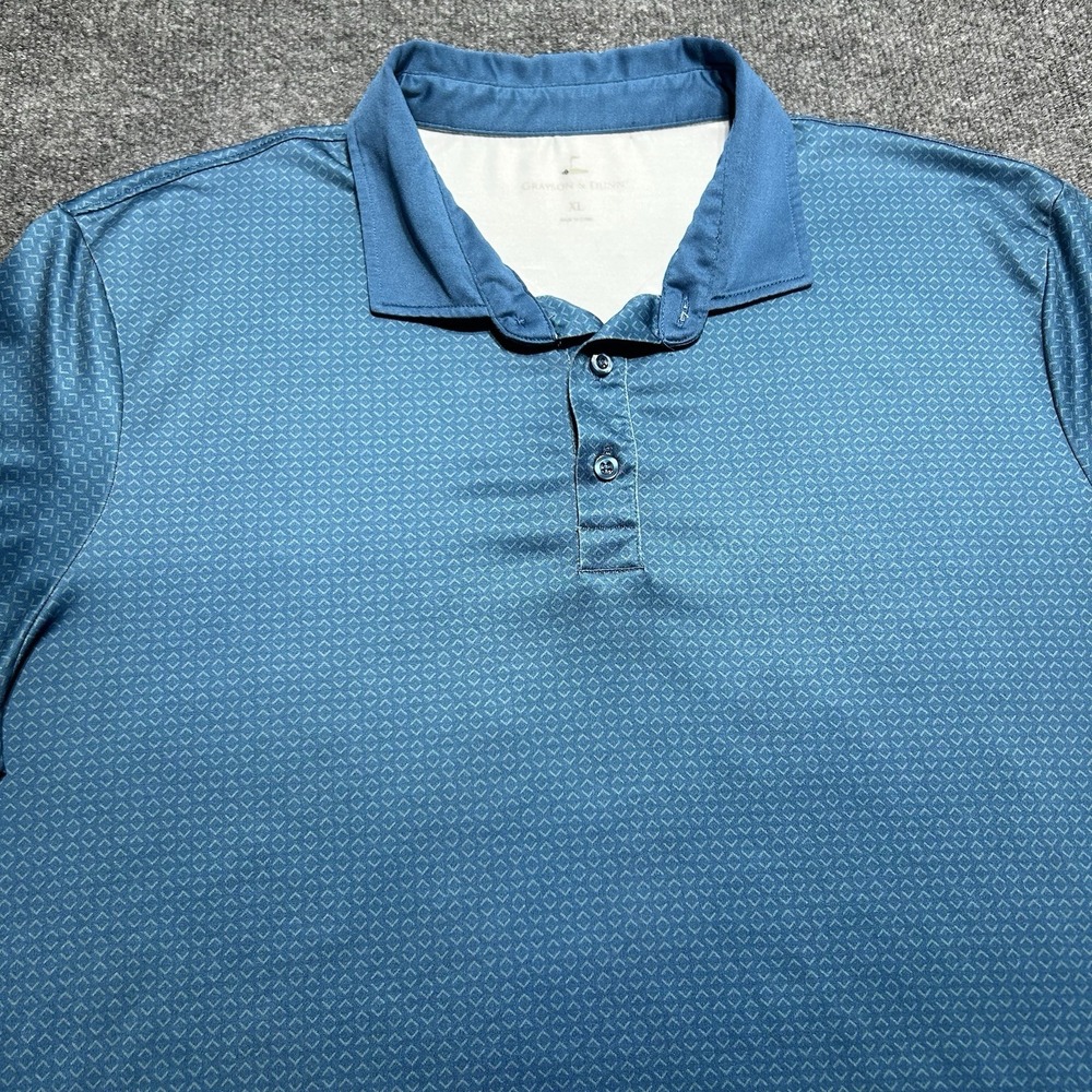 Grayson & Dunn Mens XL Polo Golf Shirt Blue Performance Collared Pullover - Picture 3 of 8